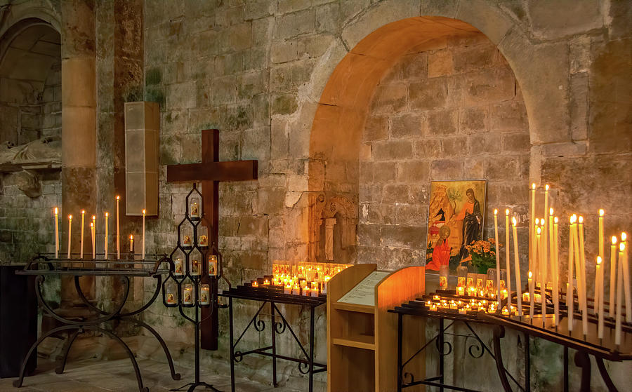 Candles and Prayers in Vezelay Abbey Photograph by Marcy Wielfaert