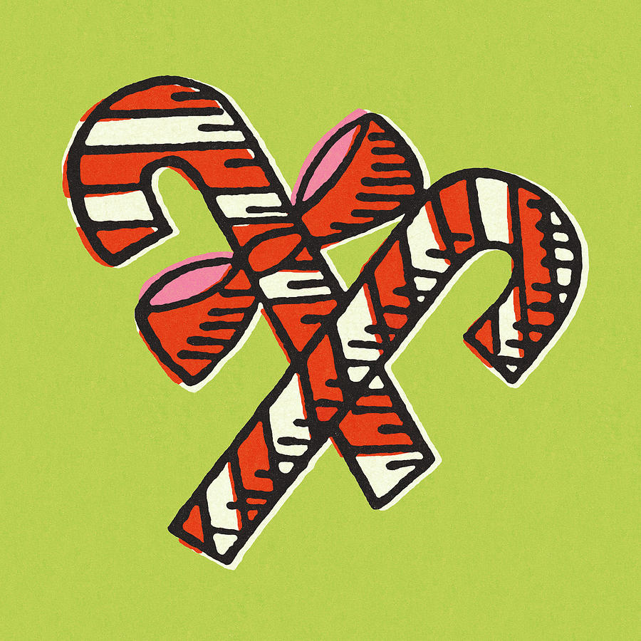 Candy Drawing - Candy Canes by CSA Images