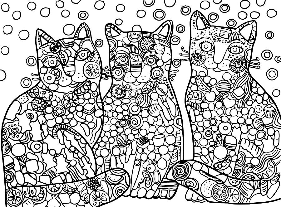 Animal Painting - Candy Cats by Oxana Zaika