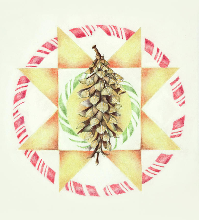 Pine Cone Painting - Candy Cone by Deborah Kopka