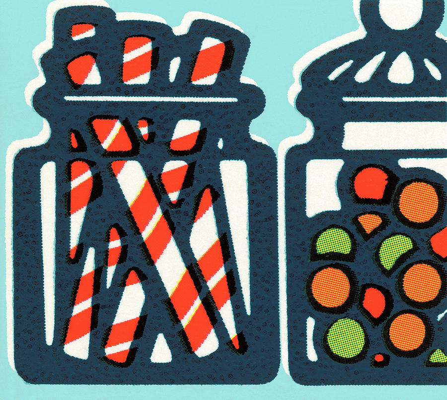 Candy Drawing - Candy jars by CSA Images