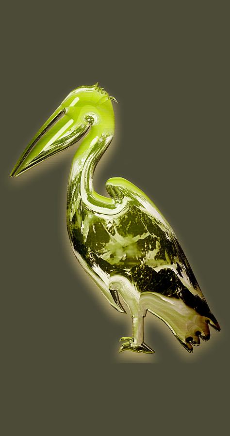 Candy Lime Green Pelican Mixed Media by Marvin Blaine