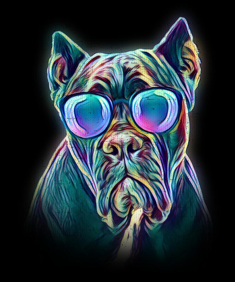 Cane Corso Neon Dog Sunglasses Digital Art by Passion Loft