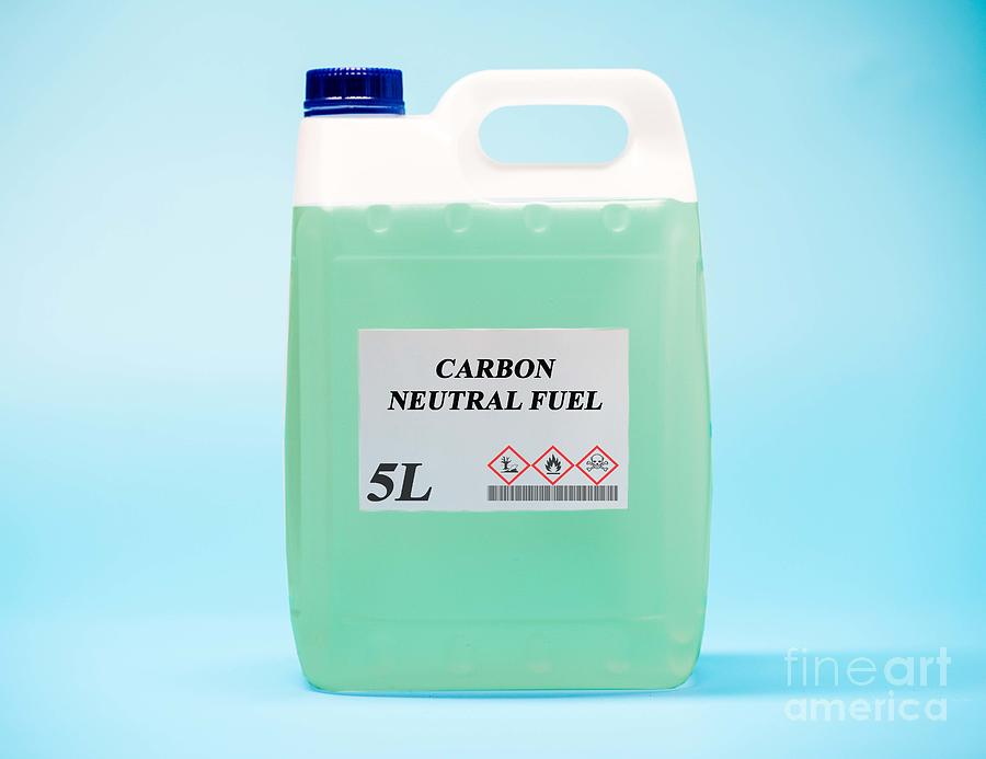 Bottle Photograph - Canister Of Carbon Neutral Fuel by Wladimir Bulgar/science Photo Library