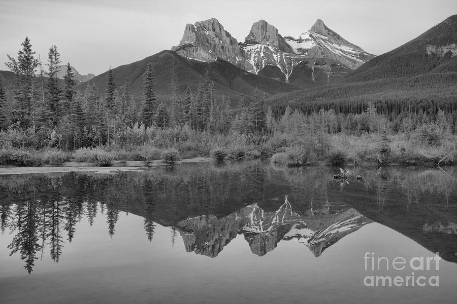 Canmore Morning Pastels Black And White Photograph by Adam Jewell