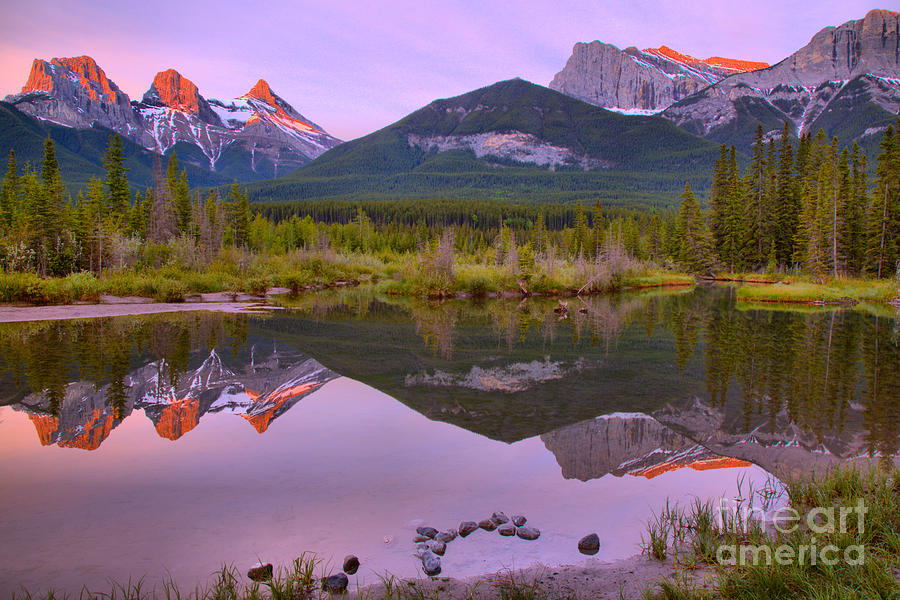 Canmore Sunrise Reflection Landscape Photograph by Adam Jewell