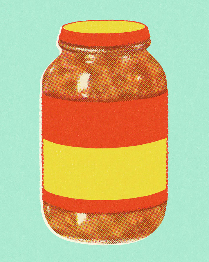 Vintage Drawing - Canned Jar of Food by CSA Images