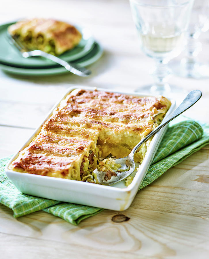 Cannelloni Filled With Savoy Cabbage Photograph by Peter Rees