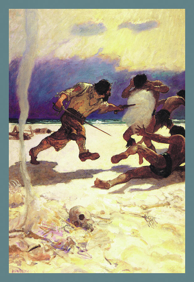 Cannibals Painting by N.C. Wyeth