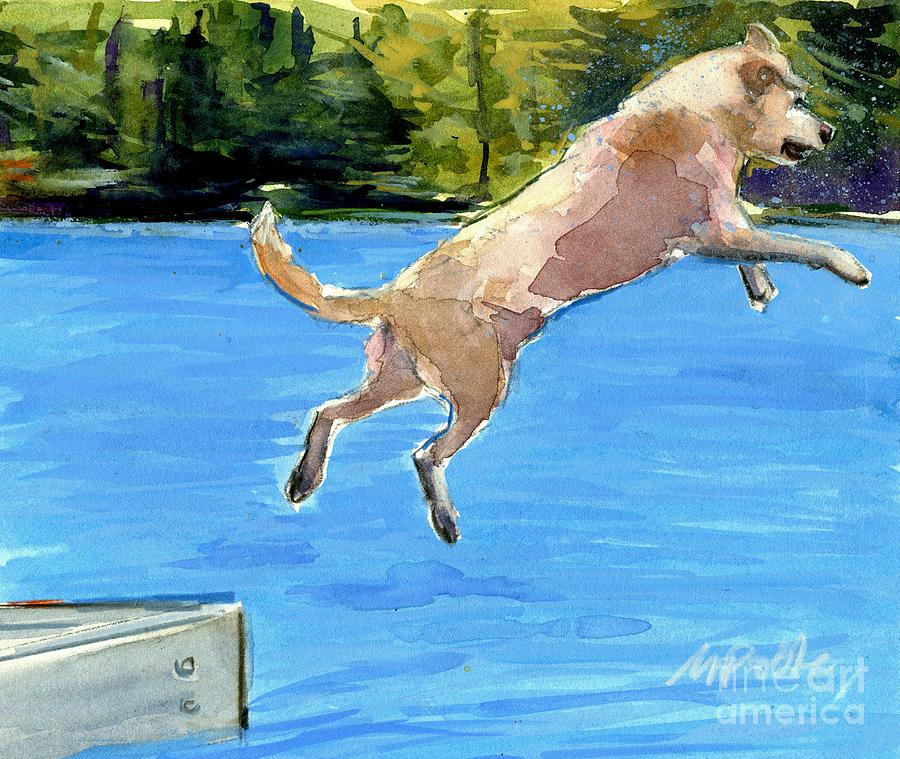Labrador Retriever Painting - Cannonball by Molly Poole