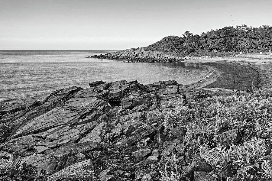 Canoe Beach Nahant MA Lodge Park Black and White Photograph by Toby McGuire