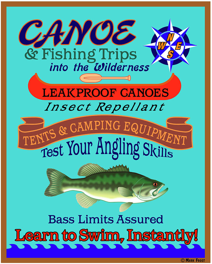 Fishing Digital Art - Canoe Fishing Wilderness by Mark Frost Fishing Digital Art - Canoe Fishing Wilderness by Mark Frost
