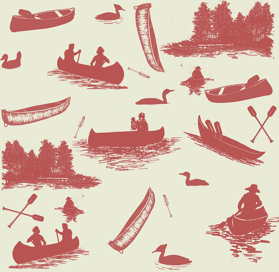 Canoe Pattern Rust Mixed Media by Sher Sester - Fine Art America