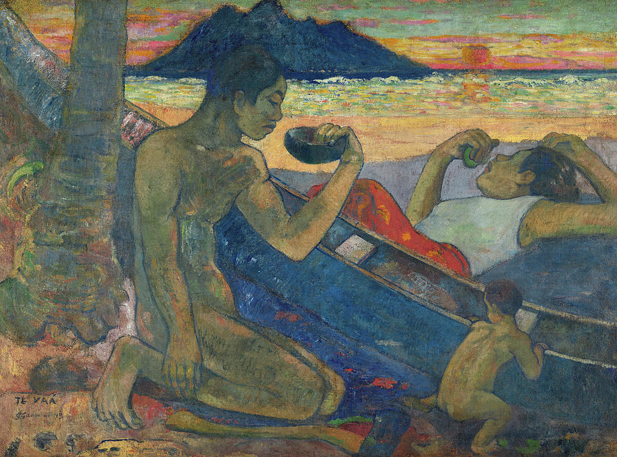 Paul Gauguin Painting - Canoe, Tahitian Family, 1896 by Paul Gauguin Paul Gauguin Painting - Canoe, Tahitian Family, 1896 by Paul Gauguin