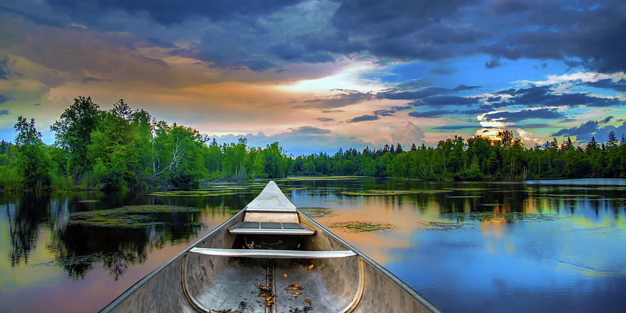 Boat Mixed Media - Canoe Time by Ata Alishahi