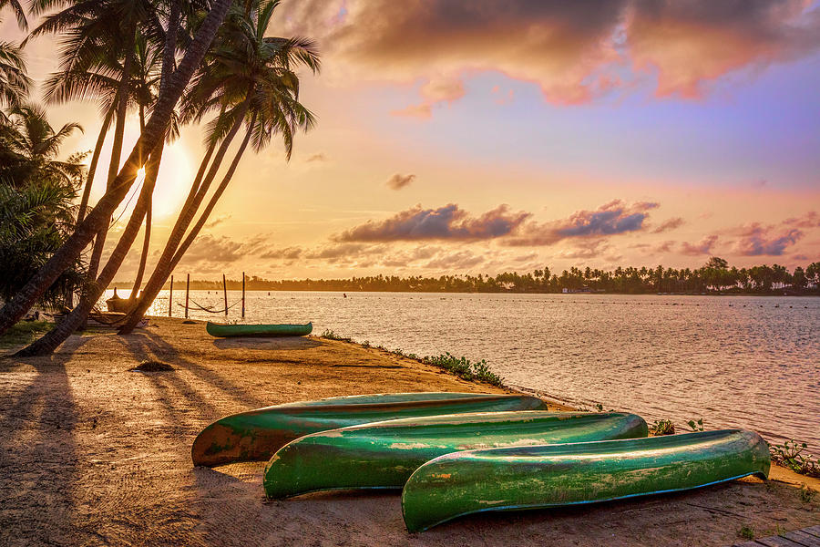 Canoes at Sunrise Photograph by Debra and Dave Vanderlaan