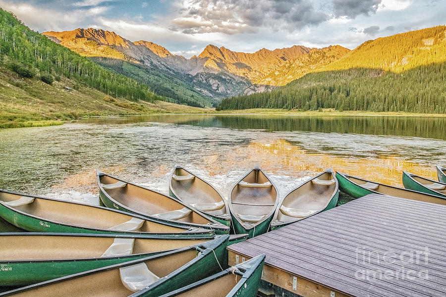 Canoes at Sunset Photograph by Melissa Lipton