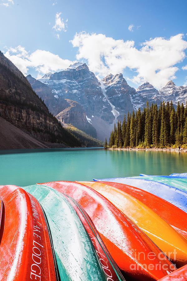 Canoes, lake Moraine, Canada by Matteo Colombo Canoes, lake Moraine, Canada by Matteo Colombo