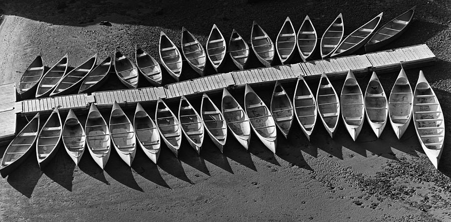 Canoes On Mendocinos Big River Photograph by George Rose