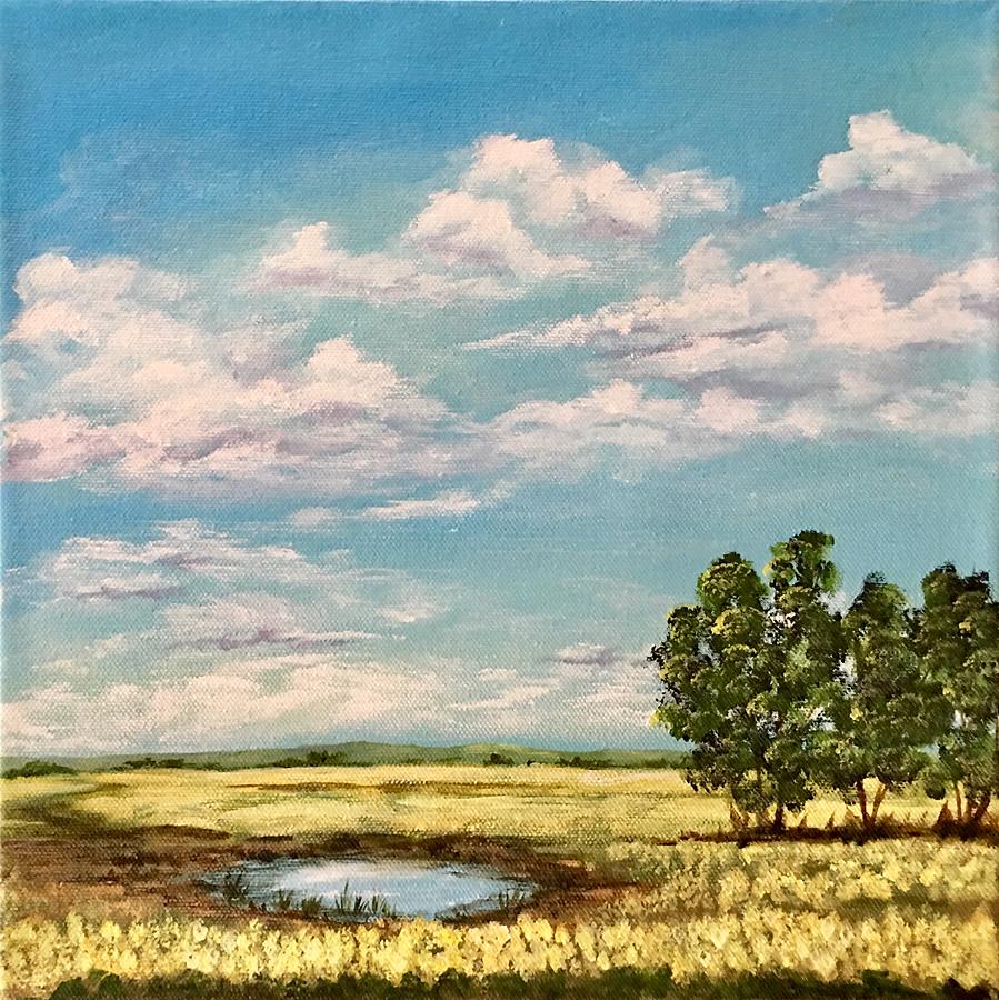 Canola Field Painting by Sheila Tysdal
