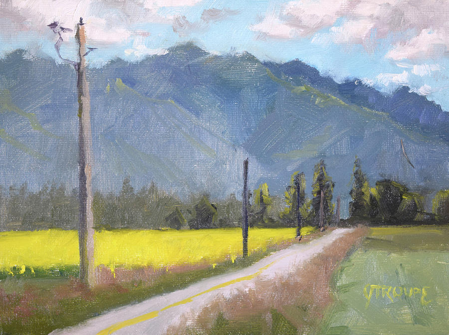 Canola Fields Painting - Canola Road by Jeff Troupe
