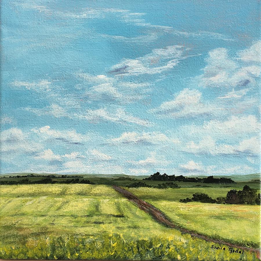 Canola Road Painting by Sheila Tysdal