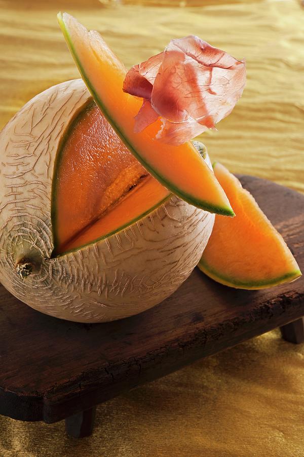 Cantaloupe Melon With Parma Ham Photograph by Atelier Hmmerle