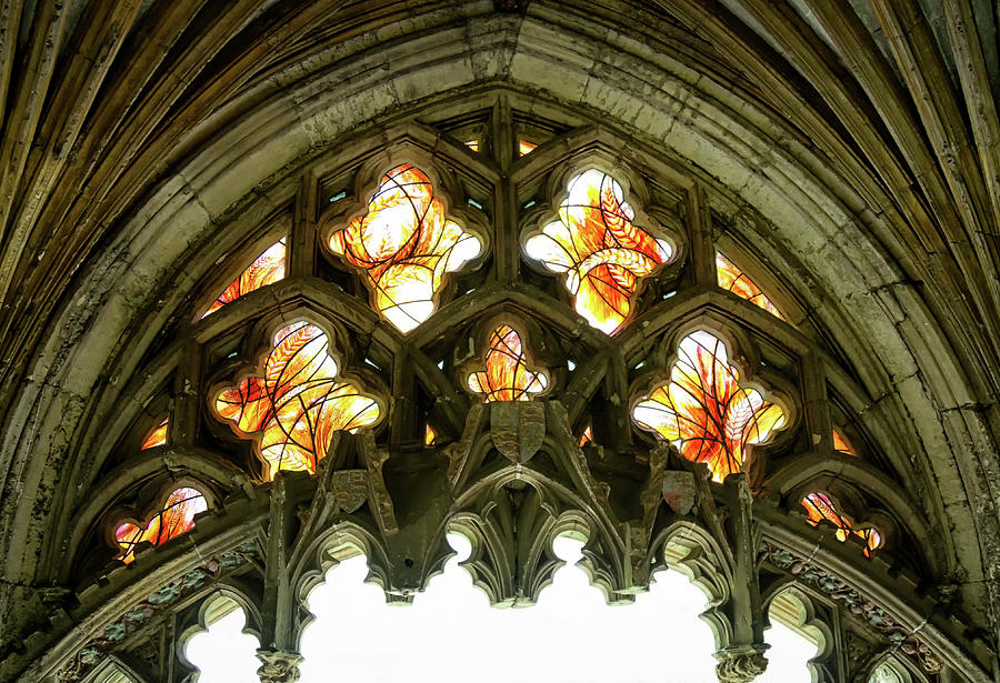 Canterbury Cathedral Cloister Windows Photograph by Shirley Mitchell