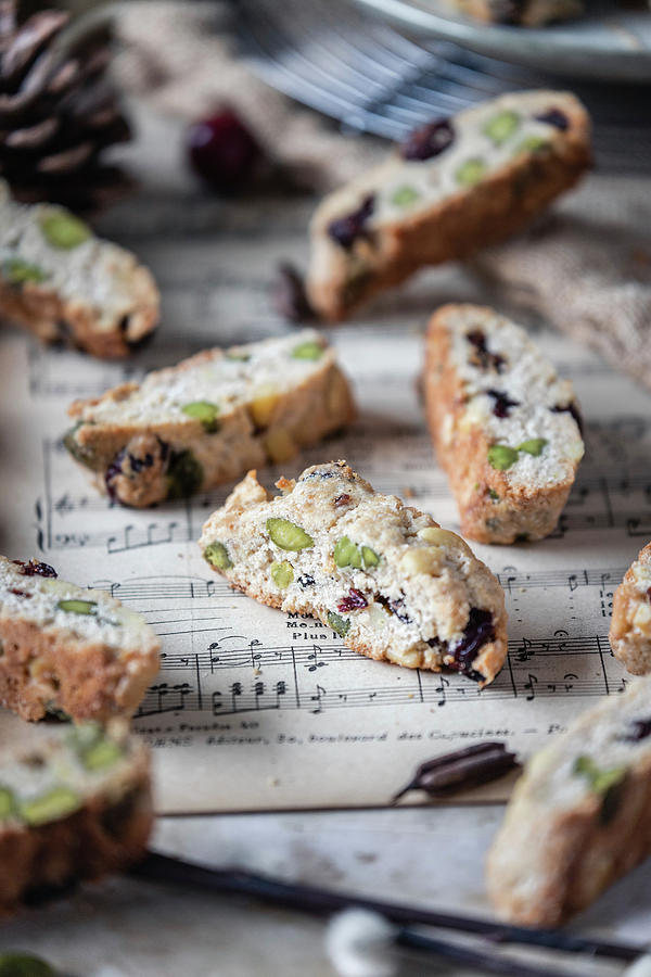 Cantuccini With Pistachios And Cranberries Photograph by Culirena