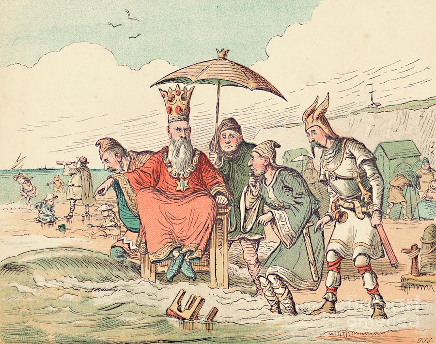 Canute And His Courtiers, C1884 Drawing by Print Collector