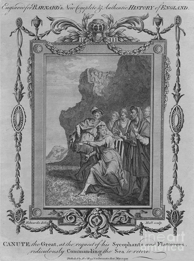 Canute The Great, At The Request Drawing by Print Collector