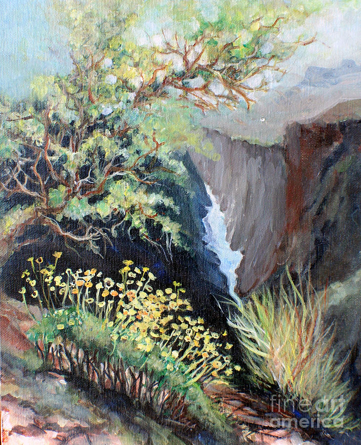 Canyon Blooms Painting by Linda Shackelford