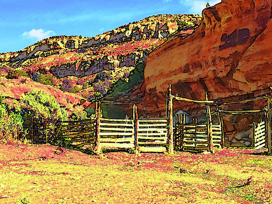 Escalante Canyon Corral Digital Art by Gene Bollig