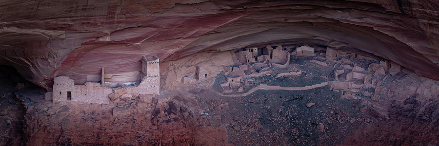 Canyon de Chelly Ruins Pano 1810P Photograph by Kenneth Johnson