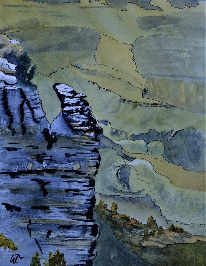 Canyon Shapes Painting Painting by Warren Thompson
