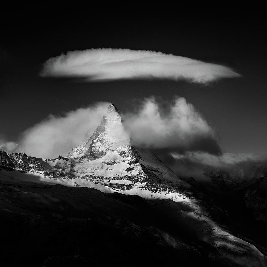 Matterhorn Photograph - Cap Over The Three Spikes by Peter Svoboda, Mqep