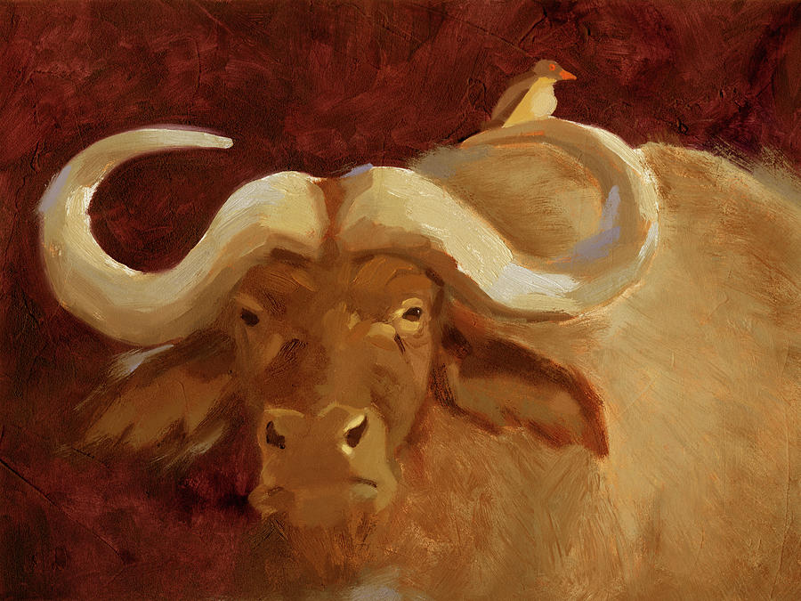 Bison Painting - Cape Buffalo II by Jacob Green