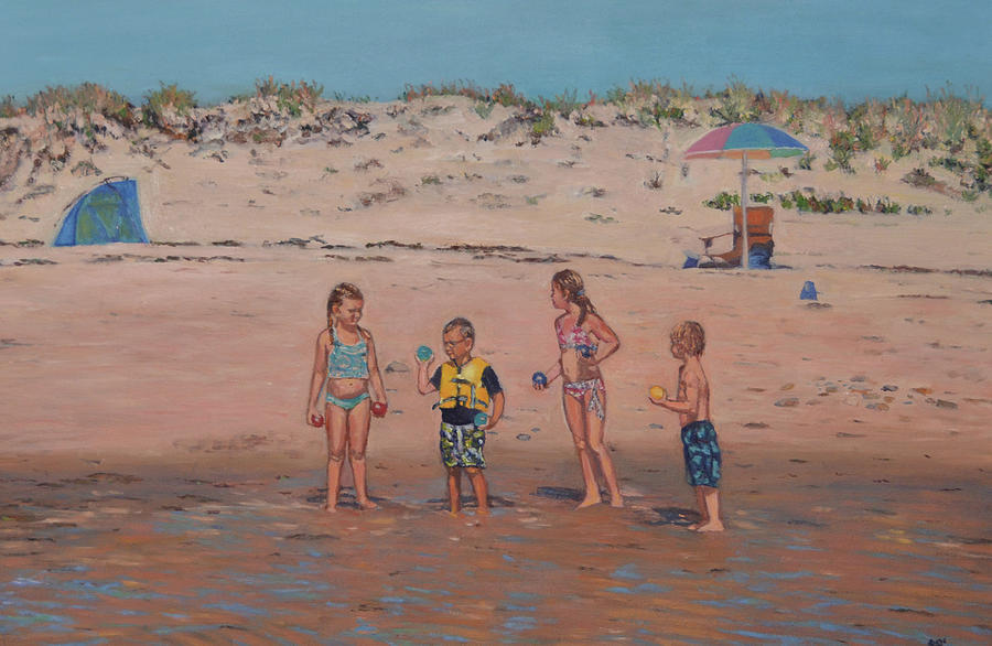 Cape Cod Kids Painting by Beth Riso