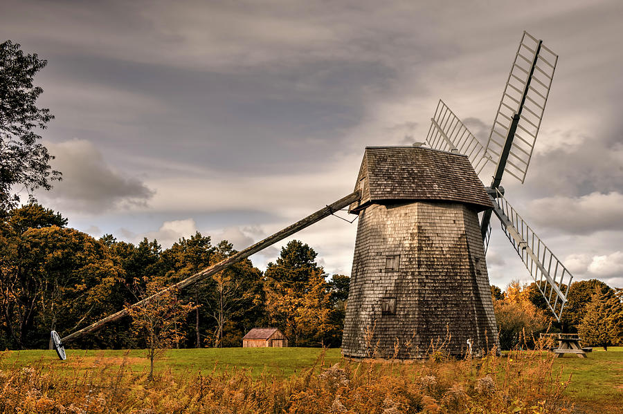 Cape Cod Windmill In Fall Photograph