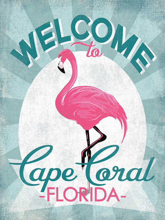 Cape Coral Digital Art - Cape Coral Florida Pink Flamingo by Flo Karp