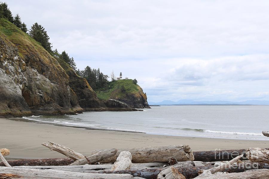 Cape Disappointment with Lighthouse and Beach Photograph by Carol Groenen