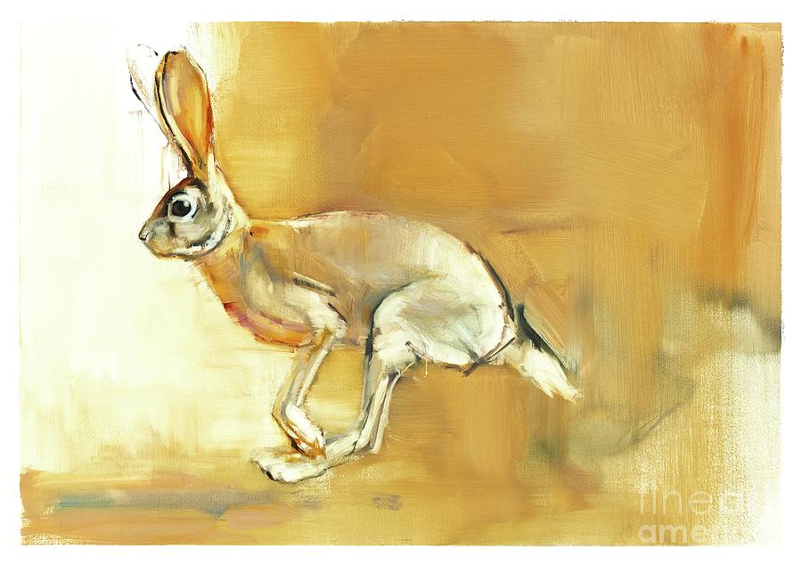 Cape Hare, 2010 Oil On Paper Painting by Mark Adlington
