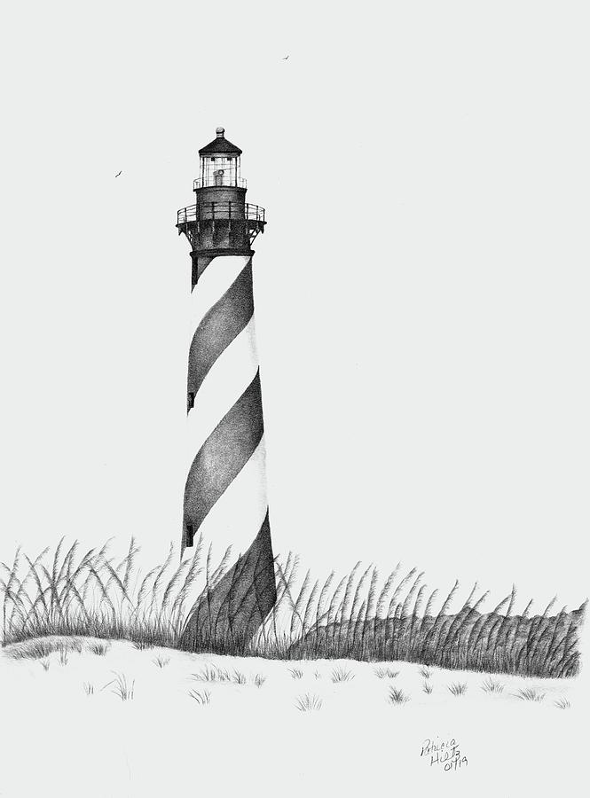 Cape Hatteras Lighthouse - North Carolina - blueprint drawing Drawing by  StockPhotosArt Com - Pixels