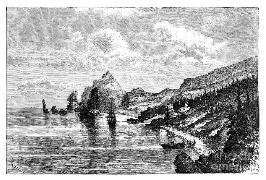 Cape La Jonquiere, Sakhalin, Russia Drawing by Print Collector