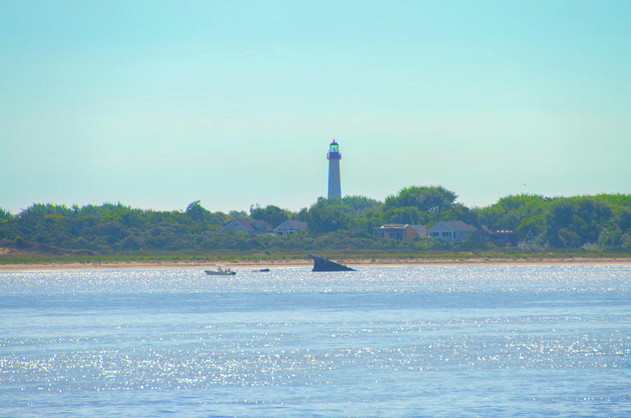 Cape May Lighthouse and Atlantus Shipwreck Photograph by Bill Cannon