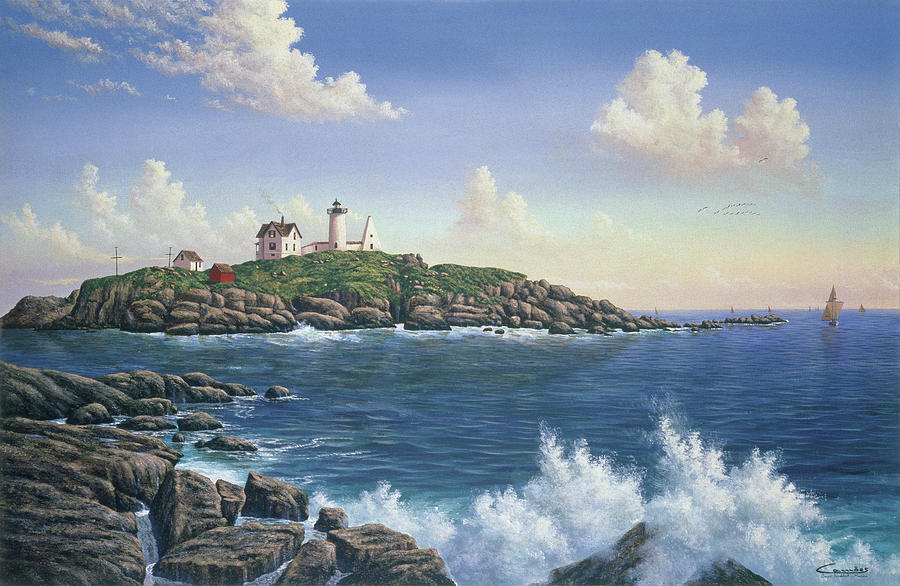 Maine Painting - Cape Neddick - Maine by Eduardo Camoes