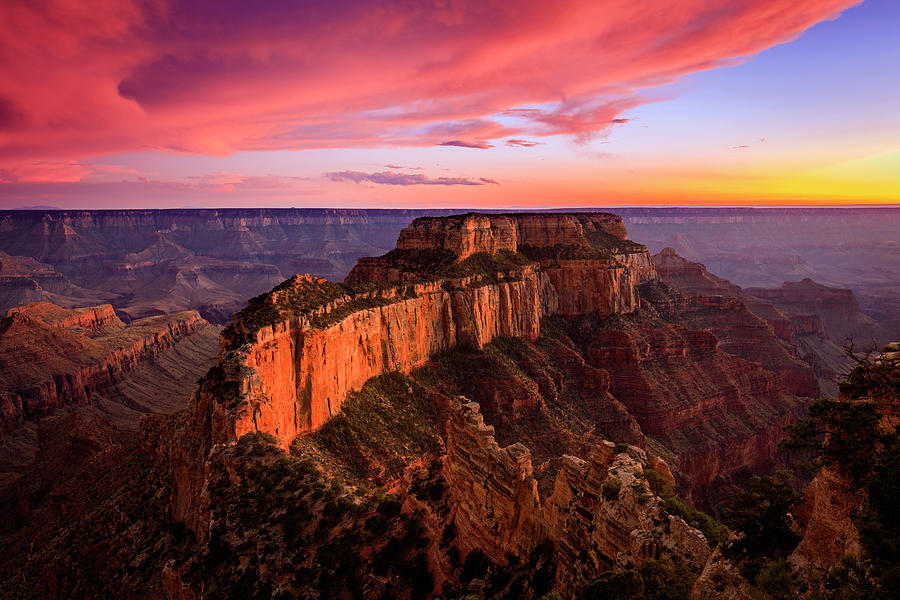 Cape Royal Vivid Sunset Photograph by Johnny Adolphson