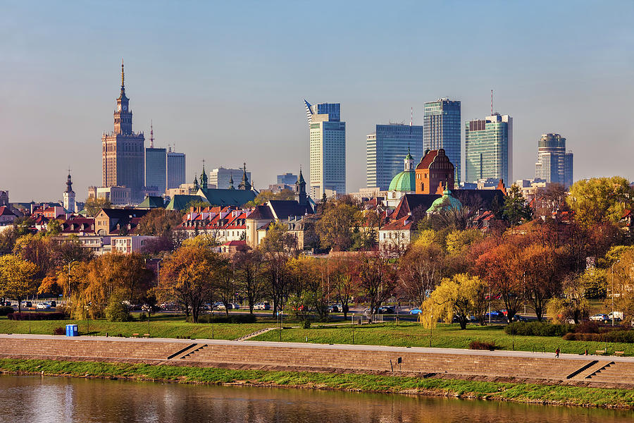 Capital City of Warsaw Cityscape in Spring Photograph by Artur Bogacki