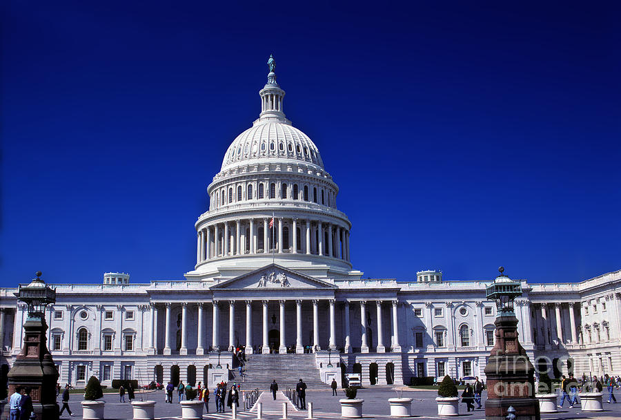 Capitol Building in Deep Blue Skies, Washington DC Photograph by ...