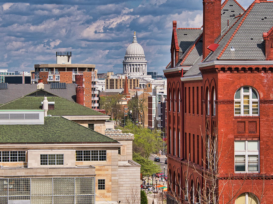 Capitol from UW - Madison - Wisconsin Photograph by Steven Ralser